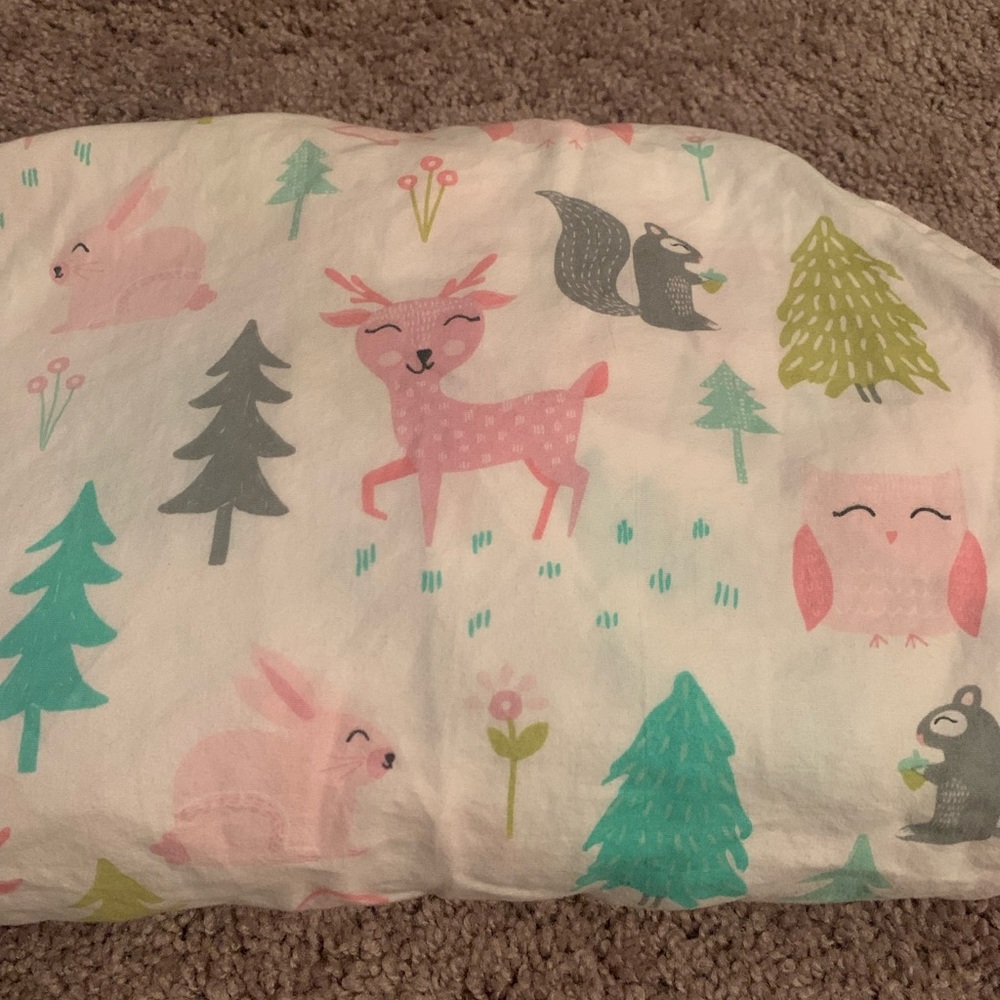 EUC Two Cloud Island Forest Frolic Fitted Crib Sheets
